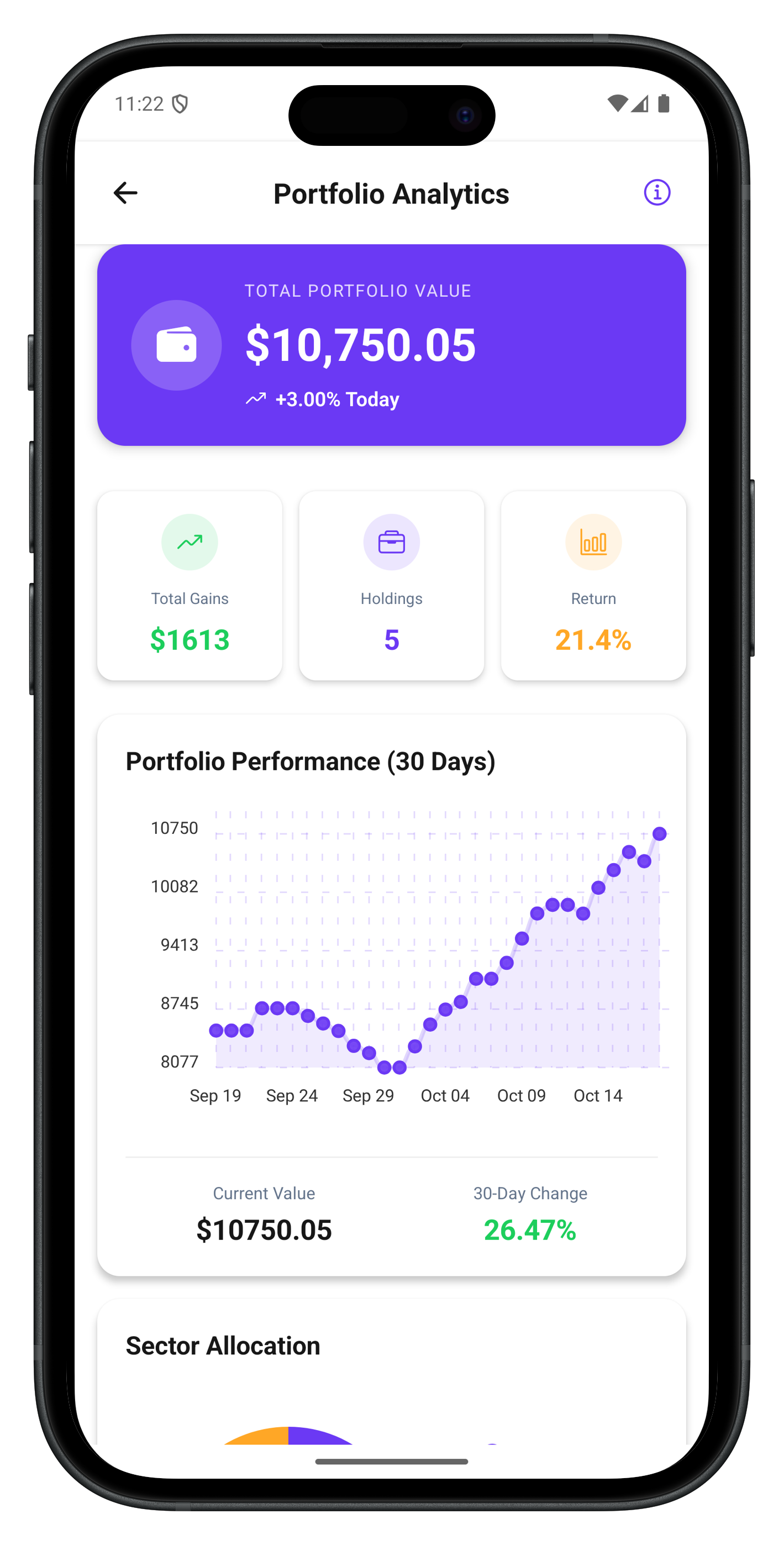 AlphaPulse mobile app calendar view for tracking IPOs and earnings reports